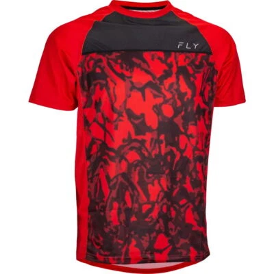 Fly Super D Cycle Jersey Red Camo Cycling T-Shirt Top Mens Black - Image 1 of 2