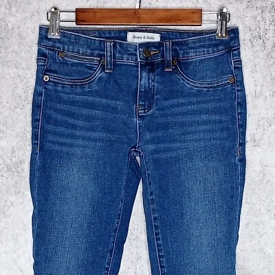 Henry & Belle Mujer Dobladillo Inferior Recortado Ajustado Jeans Talla 26 Elástico Lavado Mediano Foto 1 de 4