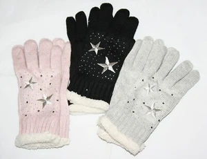 GUANTES MUJER EXTRA CÁLIDO FORRADO - PERLAS ESTRELLA ESTRELLAS 306-1B - Imagen 1 de 12