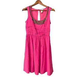 2b.Rych pink silk party dress w beaded neckline - Picture 1 of 8
