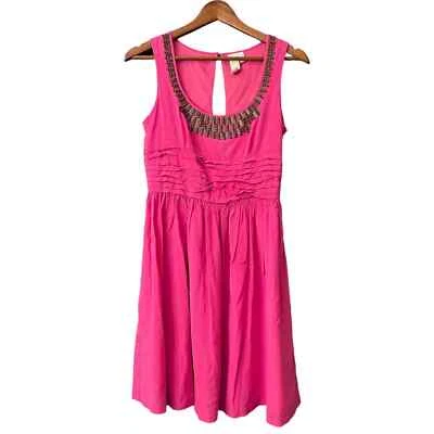 2b.Rych Vestido de Fiesta Rosa Seda con Escote Cuentas Foto 1 de 4