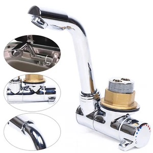 Boat RV Caravan Camper 360 Turning Cold Hot Folding Kitchen Faucet Tap Polished - Bild 1 von 11