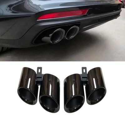 2pcs Black Exhaust Tips Tail Pipes for Porsche Panamera 3.0 Base 2017-2025 - Image 1 of 4