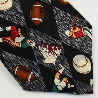 Corbata corta negra de 52"x3" Class Club vintage deportiva fútbol béisbol baloncesto Foto 1 de 4