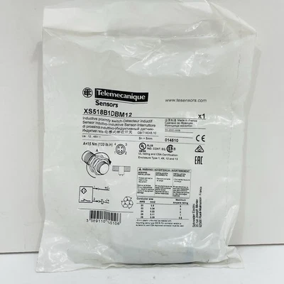 Telemecanique XS518B1DBM12 Inductive Proximity Sensor Switch 12-48V M18 Thread  - Image 1 of 3