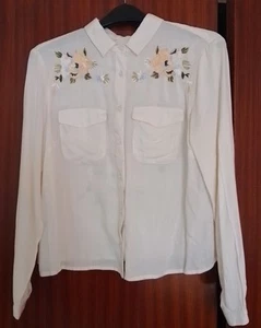 Miss Selfridge Cream Western Style Embroidered Shirt & Top Size 8 - Picture 1 of 3