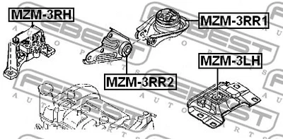 FEBEST 2004-2011 Mazda 3 Right Engine Mount (Hydro) MZM-3RH - Image 1 of 2