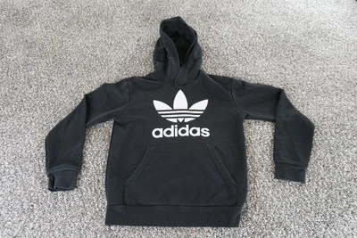 Adidas Sudadera con Capucha Juvenil Pequeña Negra Logotipo del Trifolio Pullover Bolsillo Canguro 9-10Y 140 Foto 1 de 4