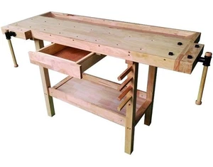 VIGOR BANCO DI LAVORO IN LEGNO RIFINITURA IN OLIO 149x62x86 CODICE 48945-10 !! - Foto 1 di 4