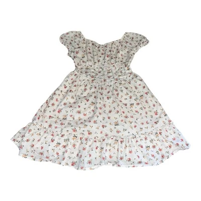 Vestido The Children’s Place Girls floral creme espartilho usado uma vez batido médio 7/8 - Imagem 1 de 4