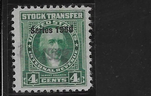 US Scott RD315, Revenue, Stock Transfer, 4 Cent, Series of 1950, Used, NG, F/VF - Image 1 of 1