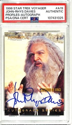 1998 Star Trek Voyager Profiles JOHN RHYS DAVIES Signed Card #A19 PSA/DNA Slab - Image 1 of 3