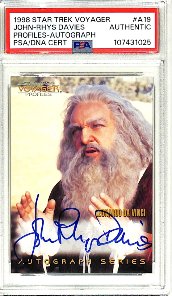 1998 Star Trek Voyager Profiles JOHN RHYS DAVIES Signed Card #A19 PSA/DNA Slab - Image 1 of 3
