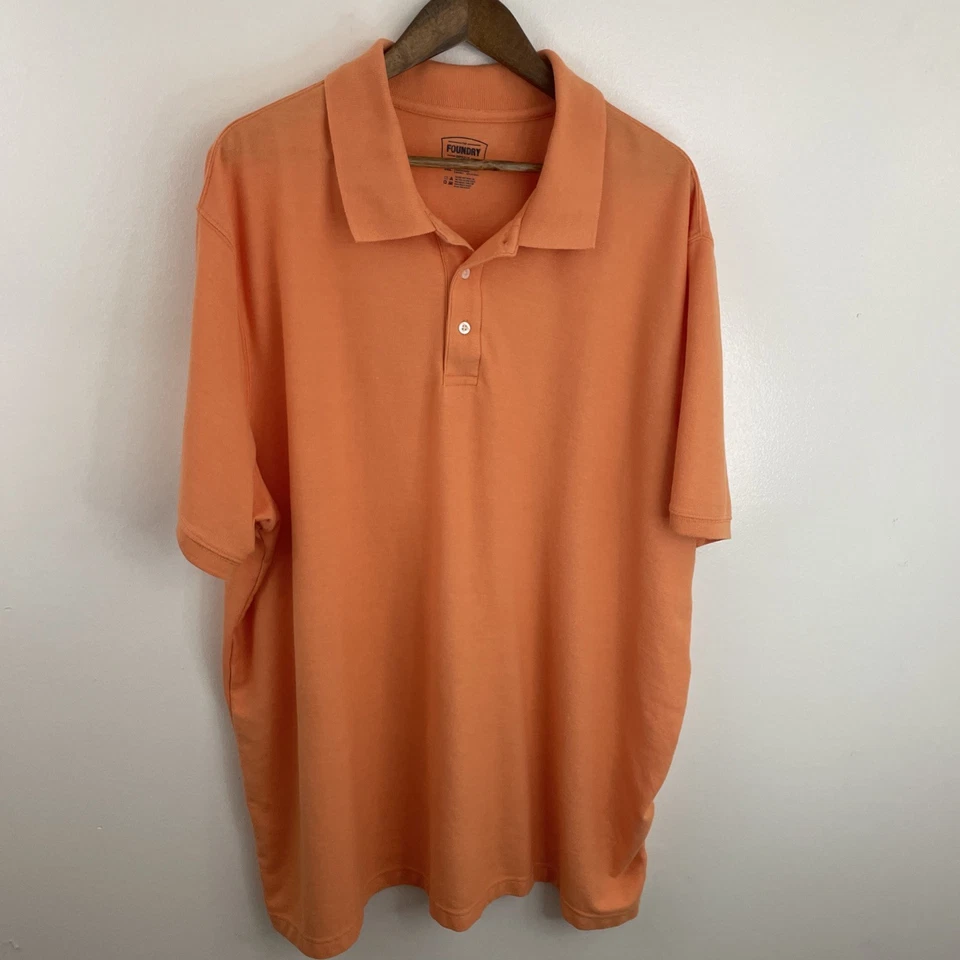 Camisa Polo The Foundry Para Hombre 3XL XXXL Naranja Manga Corta Algodón Mezcla Poliéster Foto 1 de 4