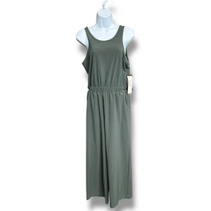 Neu Calia Carrie Underwood Wide Leg 1 Piece Overlap Jumpsuit Thymian Green XS - Bild 1 von 5