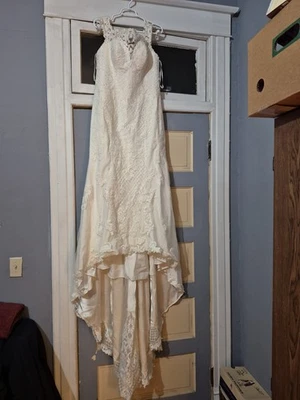 Vestido de novia de encaje bohemio Stella York talla 14 - 6639CR Foto 1 de 4