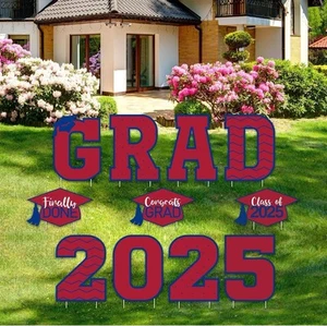 11 Pcs Graduation Yard Sign Decorations Graduation Lawn Signs 2025 Grad Yard - Picture 1 of 8