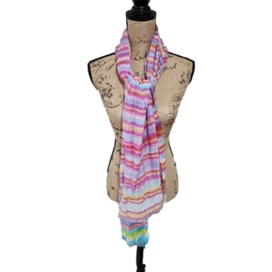 Loft Rosa Morado Azul Amarillo y Blanco Bufanda Rectangular ¡Nuevo! - Imagen 1 de 5