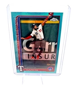 2025 Topps Chrome Baseball ADOLIS GARCIA #292 Aqua Refractor /299 Texas Rangers - Picture 1 of 2