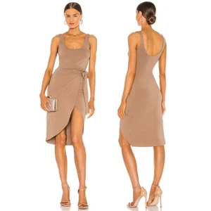 Lovers and Friends Kahlo Sleeveless Scoop Neck Midi Tank Dress Women XS Tan Wrap - Picture 1 of 6