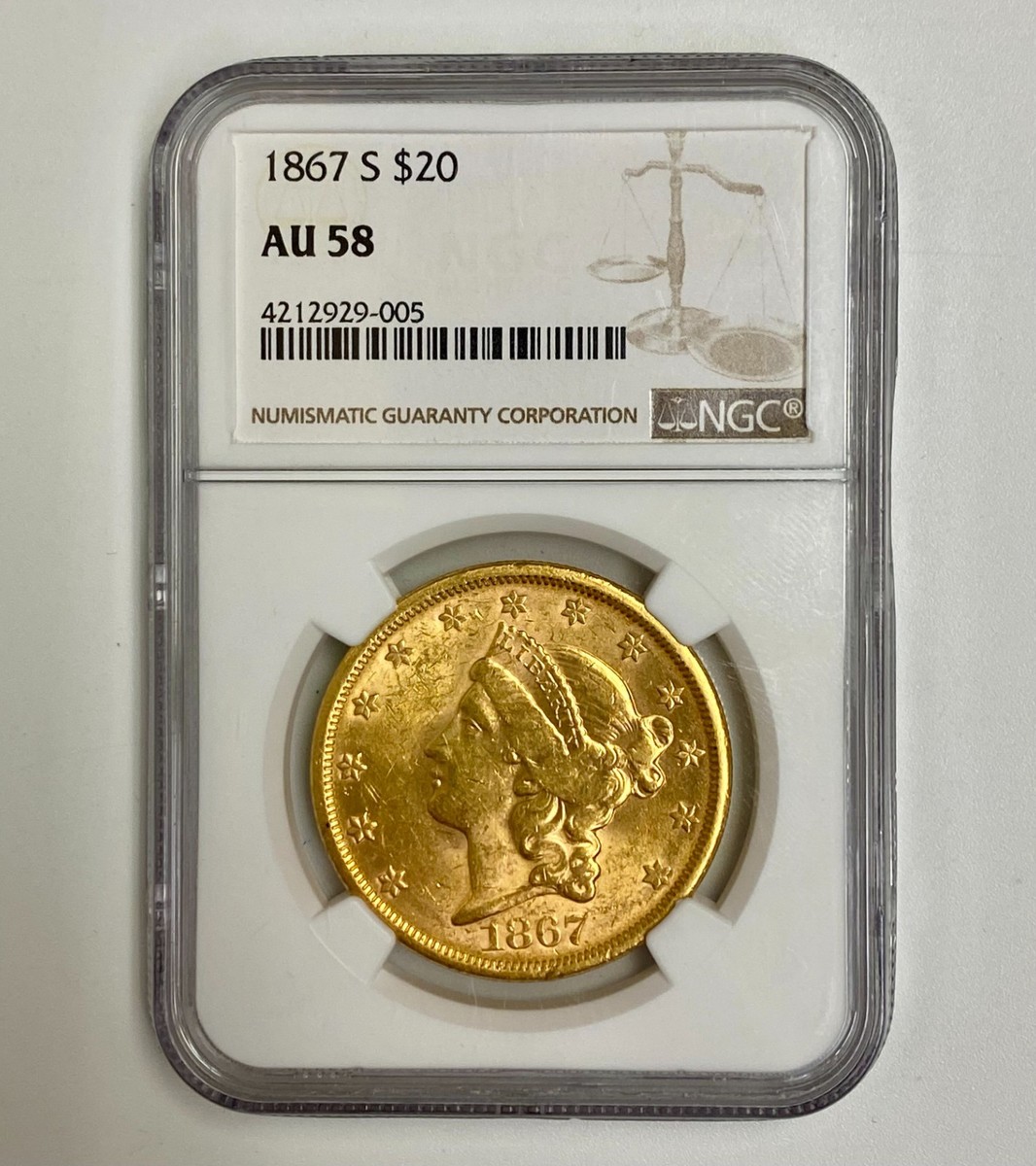 1867 Year Double Eagle $20 US Gold Coins (Pre - 1933) for