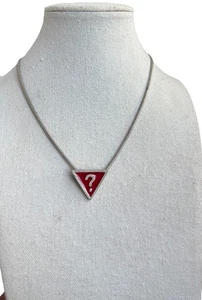 Guess Los Angeles Silber Damen Halskette rot Anhänger gestempelt Y2K RAR - Bild 1 von 12