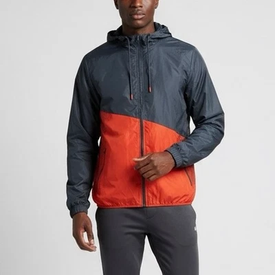 Chaqueta cortavientos Russell para hombre M gris rojo con capucha ligera retro Gorpcore Foto 1 de 4