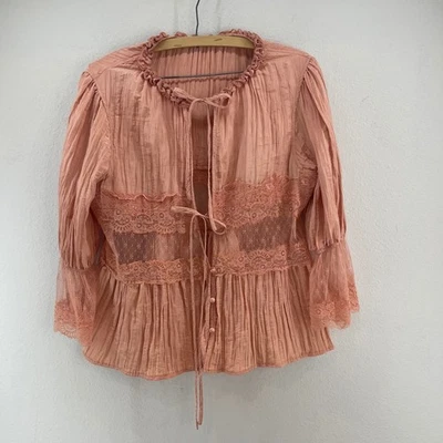 Blusa Coqueta Mujer L Encaje Victoriano Romántico Casa Caprichoso Hada Pradera Foto 1 de 4