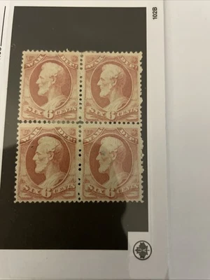 Estampilla oficial de Estados Unidos de 1873 Abraham Lincoln de 6 centavos del Departamento de Guerra Foto 1 de 2