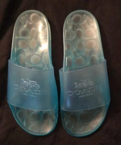 Coach Ulyssa Rubber Slide Bright Marine Blue Size 8 - Picture 1 of 13