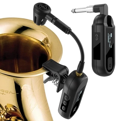 Wireless UHF Saxophone Microphone System, Clip Instrument Microphone Saxophon... - Image 1 of 4
