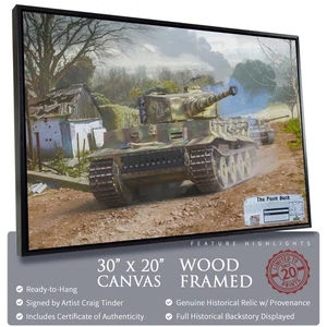 Tiger I Tank - The Push Back - 30"x20" Canvas | INCLUDES: Engine Tank Fragment - Picture 1 of 10
