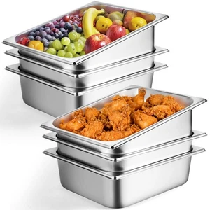 Confezione da 6 Padelle Hotel 1/2 Mezza Misura, 4'' Pentole da Tavolo a Vapore Profonde, 12,8''L x 10,4''W... - Foto 1 di 7