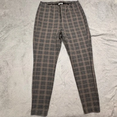 J Jill Ponte Plaid Leggings Pants Women's XL Gray Beige Pull On Excellent Cond. - Image 1 of 4