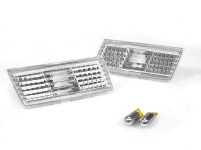 DEPO Clear Bumper Side Marker Light + Chrome Bulbs For 2005-10 Chrysler 300/300C — 第 1/3 张图片