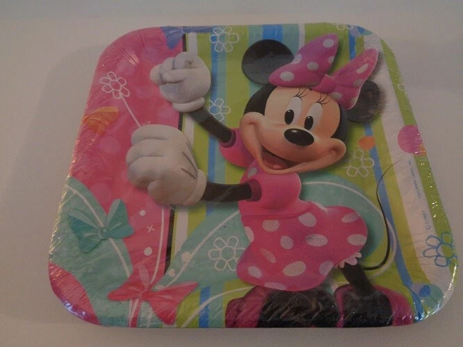 PRATOS DE SOBREMESA DISNEY 1 PACOTE x 8ct MINNIE MOUSE BOWS 7", NOVO, FEITO NOS EUA - Imagem 1 de 1
