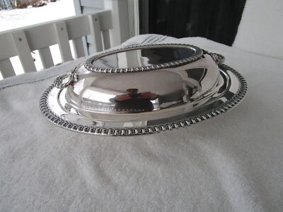 IS Wilcox IS Plato de Plata 11.5" Tazón de Servir Ovalado, Patrón Brandon Hall~~¡LIMPIO! Foto 1 de 4