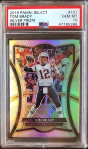 2019 Panini Select TOM BRADY Premier Level #101 SILVER PRIZM PSA 10 GEM MINT - Picture 1 of 2