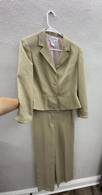 Conjunto de traje blazer para mujer Sag Harbor talla 4 rosa tostado pequeño con botones Foto 1 de 4
