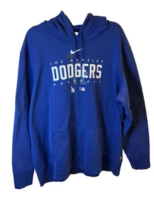 Nike Authentic Men Therma-Fit LA Dodgers Baseball Blue Fleece Hoodie XXL - Picture 1 of 6