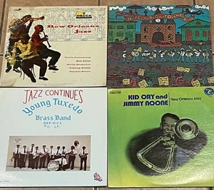 New Orleans Jazz Lot-4 Records-Kid Ory, Olympia Band, Young Tuxedo Band Rare LPs - Picture 1 of 10