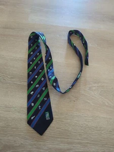 Vintage RUGBY WORLD CUP 1999 Blue Striped Souvenir Official Neck Tie 56" - Picture 1 of 4