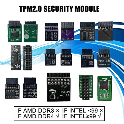 1X TPM2.0 Module Compute Securely bus header Trusted 12/14/18/20pin N Prof N9