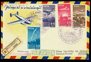 1948 Airplanes,Glider,Tractor,Aviation,Mountains,Romania,1145,circulate FDC,rare - Picture 1 of 2