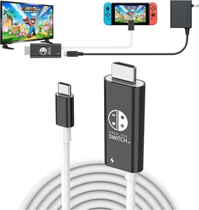 Black USB C to HDMI 4K TV Adapter Converter Cable 100W PD For Nintendo Switch - Picture 1 of 7