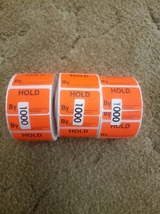 Uline Production Inventory Labels Hold By__________ 3 Rolls or 3000 - Picture 1 of 3