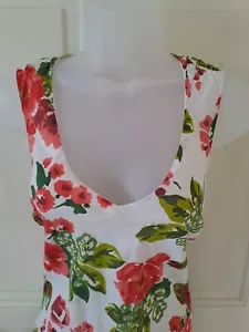 Abito midi estivo M&S Per Una cotone floreale con pannelli taglia 8L senza maniche scollo a V - Foto 1 di 14