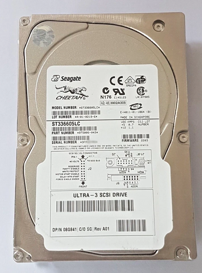 36.7GB Seagate Cheetah ST336605LC 10K ULTRA-3 SCSI 80pin 8MB HDD 3.5 " Hard - Image 1 of 1