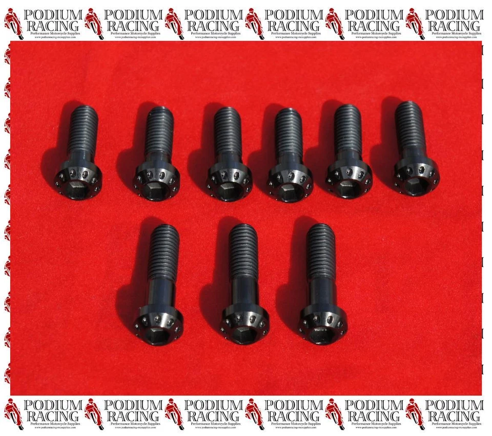 DUCATI 999 749 BLACK TITANIUM TRIPLE TREE BOLTS SET OF 9 PCS ALL MODELS - Image 1 of 1