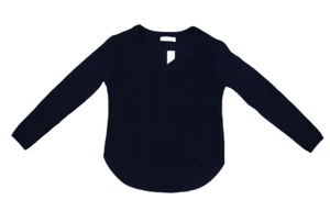 RD Style Josslyn V-Neck Sweater Pullover Navy Blue Cotton Soft Womens M - Picture 1 of 11
